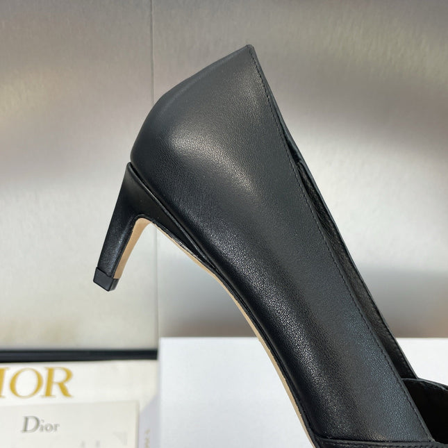 MY DD 25S HIGH HEEL 55MM IN BLACK CALFSKIN GOLD LOGO