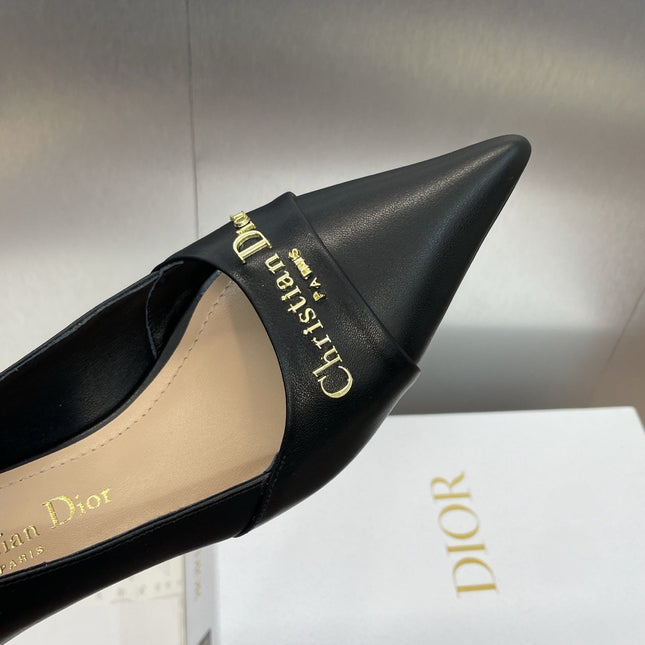 MY DD 25S HIGH HEEL 55MM IN BLACK CALFSKIN GOLD LOGO