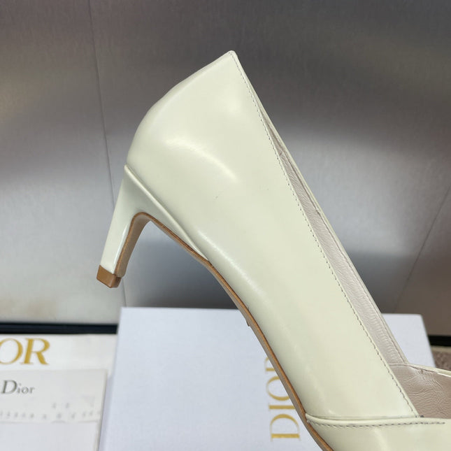 MY DD 25S HIGH HEEL 55MM IN WHITE CALFSKIN GOLD LOGO