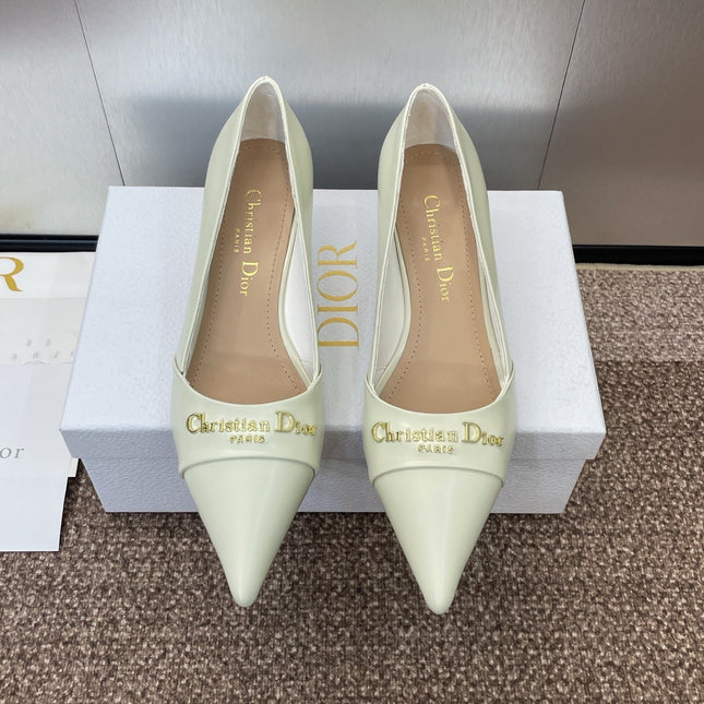 MY DD 25S HIGH HEEL 55MM IN WHITE CALFSKIN GOLD LOGO