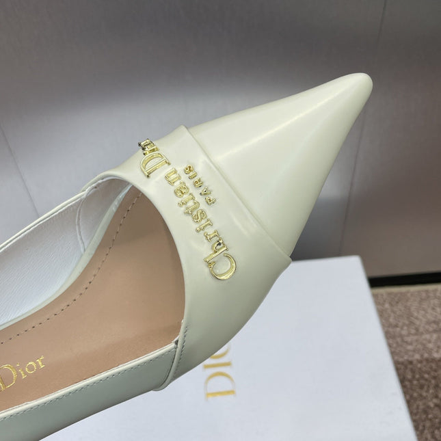 MY DD 25S HIGH HEEL 55MM IN WHITE CALFSKIN GOLD LOGO