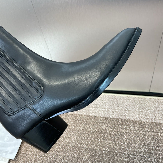 DIOR 25S D-WEST HAUTE COUTURE CHELSEA BOOTS 45MM IN BLACK CALFSKIN