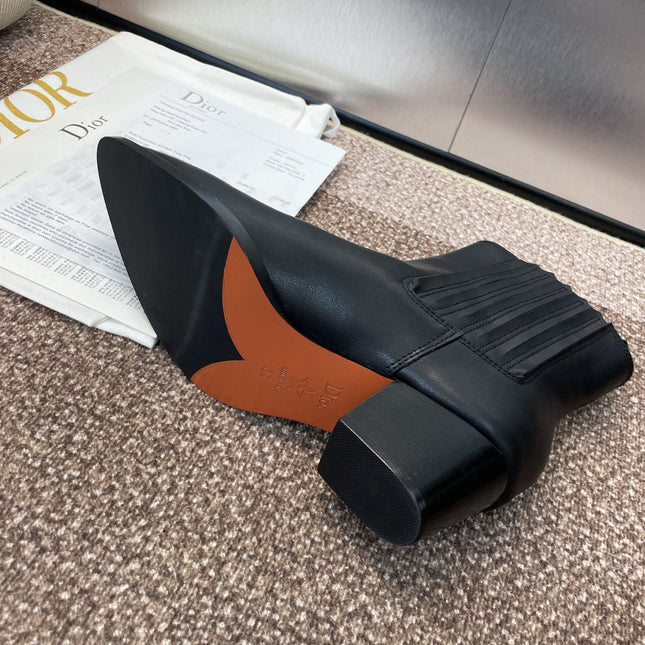 DIOR 25S D-WEST HAUTE COUTURE CHELSEA BOOTS 45MM IN BLACK CALFSKIN