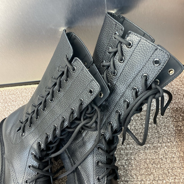 DIOR 25S D-ROAD ANKLE BOOT 45MM IN BLACK GRAINED CALFSKIN