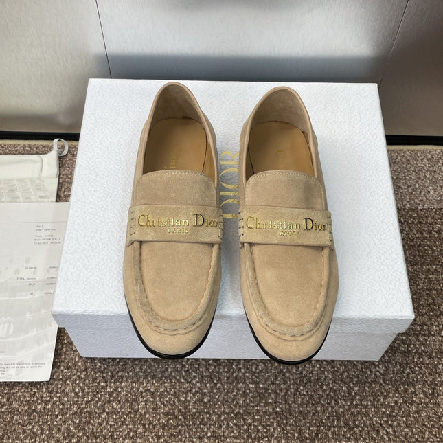DIOR 25S LOAFER IN LIGHT BROWN SUEDE