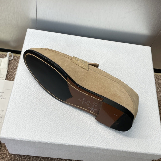 DIOR 25S LOAFER IN LIGHT BROWN SUEDE