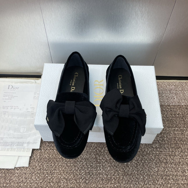 DIOR 25S LOAFER IN BLACK VELVET AND GROSGRAIN
