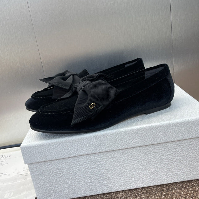 DIOR 25S LOAFER IN BLACK VELVET AND GROSGRAIN