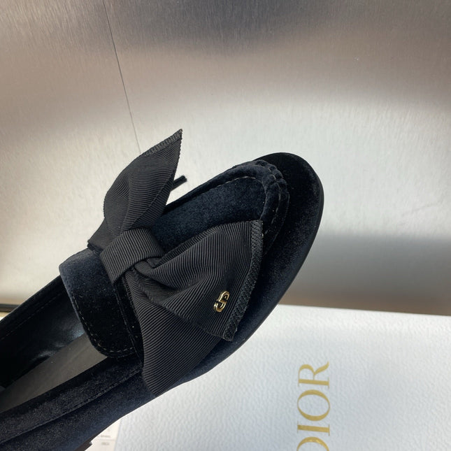 DIOR 25S LOAFER IN BLACK VELVET AND GROSGRAIN
