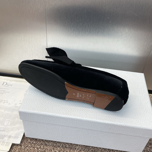 DIOR 25S LOAFER IN BLACK VELVET AND GROSGRAIN