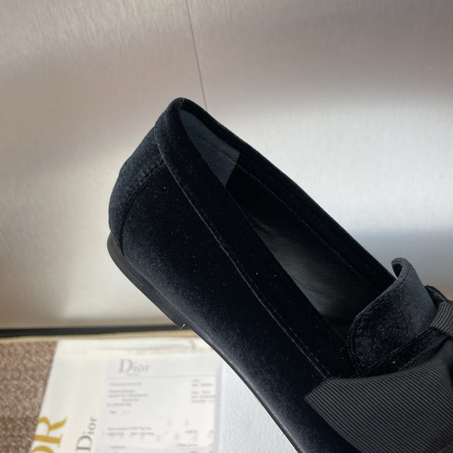 DIOR 25S LOAFER IN BLACK VELVET AND GROSGRAIN