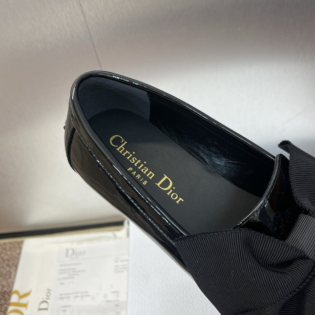 DIOR 25S LOAFER IN BLACK PATENT CALFSKIN AND GROSGRAIN