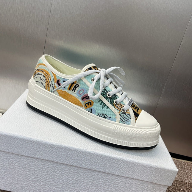 DIOR 25S WALK'N' SNEAKER IN MULTICOLOR DIOR OBLIQUE EMBROIDERED COTTON