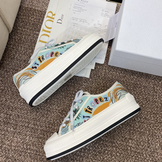 DIOR 25S WALK'N' SNEAKER IN MULTICOLOR DIOR OBLIQUE EMBROIDERED COTTON