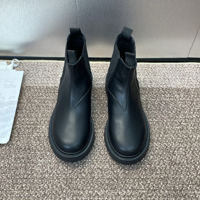 DIOR 25S D-QUEST CHELSEA ANKLE BOOTS 25MM IN BLACK CALFSKIN AND CANVAS