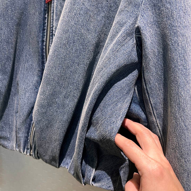 Loewe Draped Denim Jacket Blue Cotton