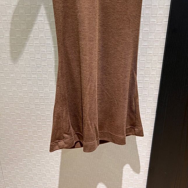 Loewe Embroidered Logo Knotted Vest Top Brown Polyester Fiber