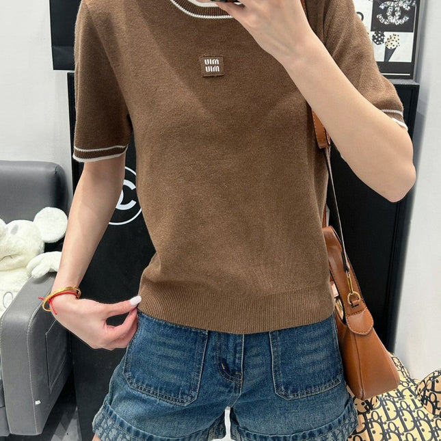 Miu 25 T-Shirt Brown Wool 232023