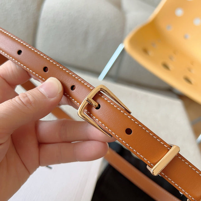 CELINE 25S BELT 18MM IN CARAMEL ELEGANT CHARM TAURILLON GOLD HARDWARE 585791