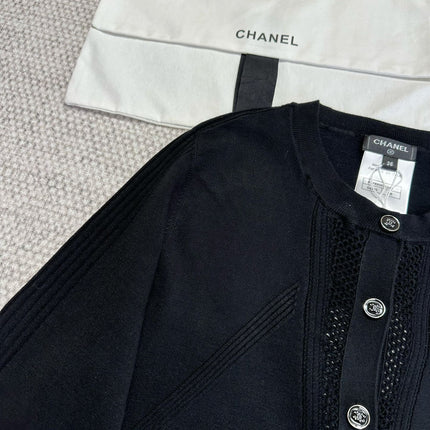 CC Cardigan In Black Wool Viscose