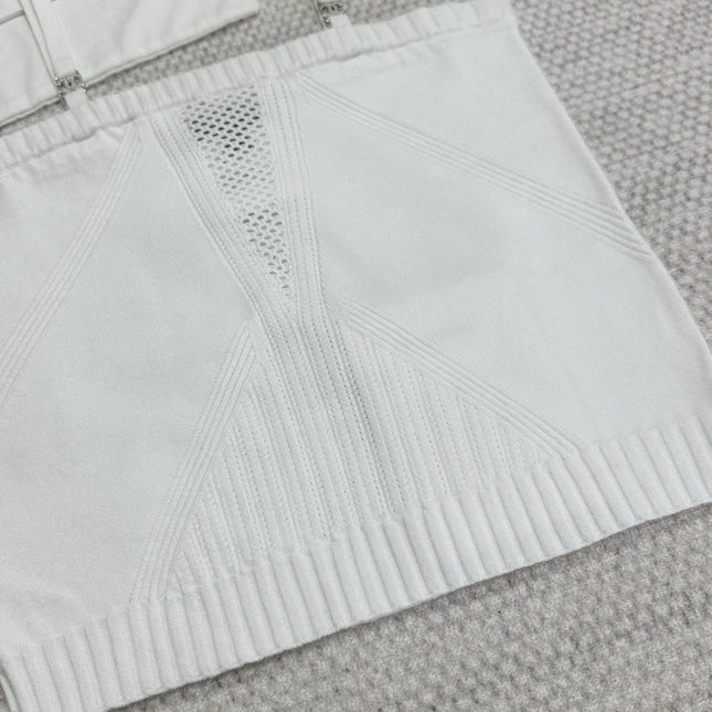 CC Sport Bra White Wool Viscose