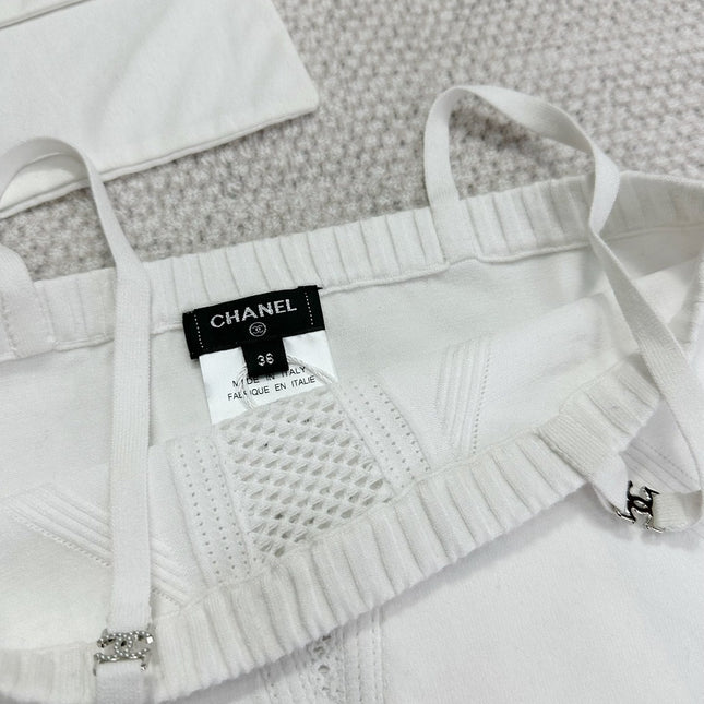 CC Sport Bra White Wool Viscose