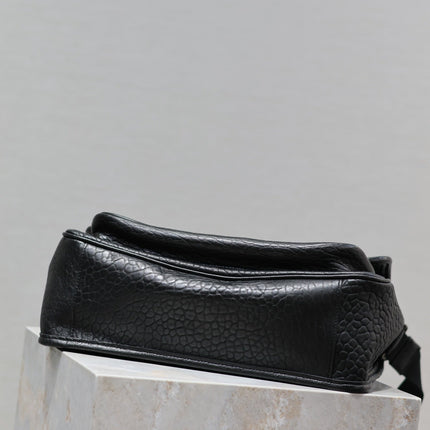 NIKI LARGE 32 IN BLACK ELEPHANT PATTERN LAMBSKIN