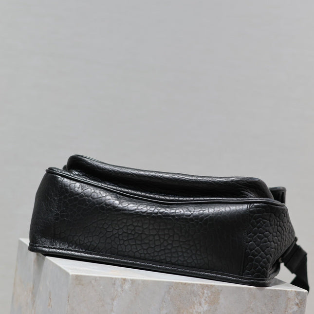NIKI LARGE 32 IN BLACK ELEPHANT PATTERN LAMBSKIN