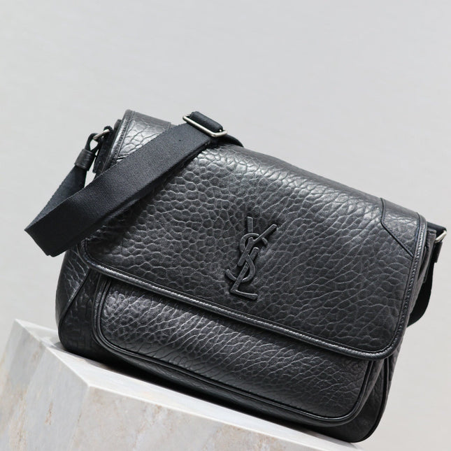 NIKI LARGE 32 IN BLACK ELEPHANT PATTERN LAMBSKIN