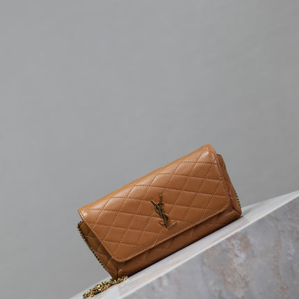 YSL 25S SAINT LAURENT GABY 19 IN FOX QUILTED CALFSKIN GOLD HARDWRE