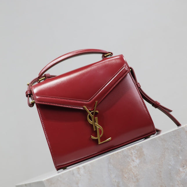 CASSANDRA MINI TOP HANDLE BAG 20 IN RED CALFSKIN GOLD HARDWARE
