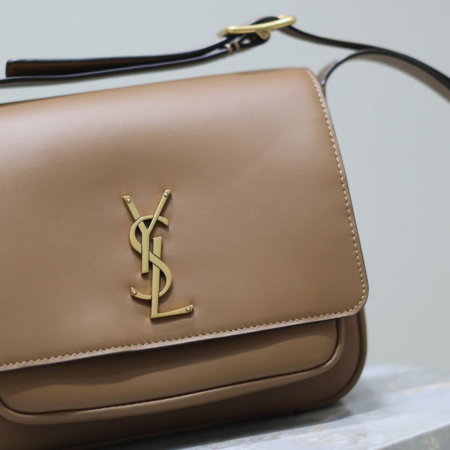 YSL 25S NIKI BABY 22 IN BROWN CALFSKIN GOLD HARDWRE