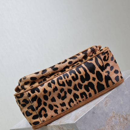 NIKI MEDIUM 28 IN LEOPARD PRINT CALFSKIN AND BROWN SUEDE TRIM