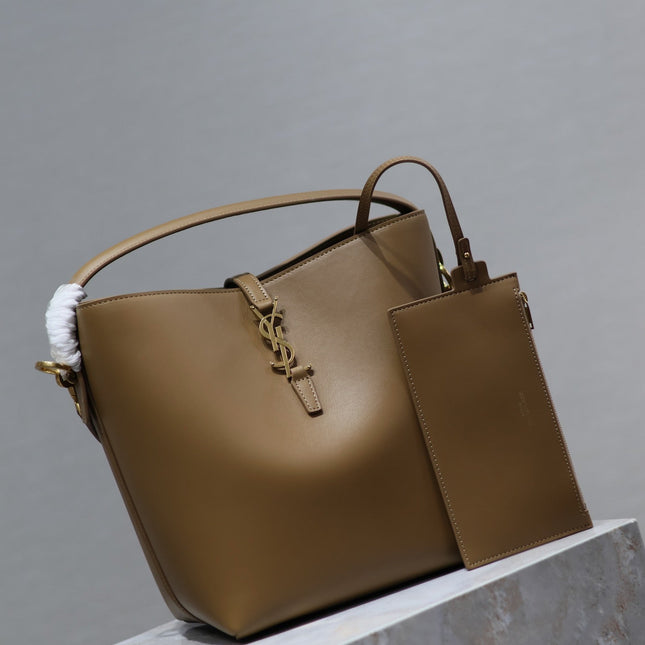 YSL 25S LE 5 À 7 BAG 26 IN BROWN CALFSKIN GOLD HARDWRE