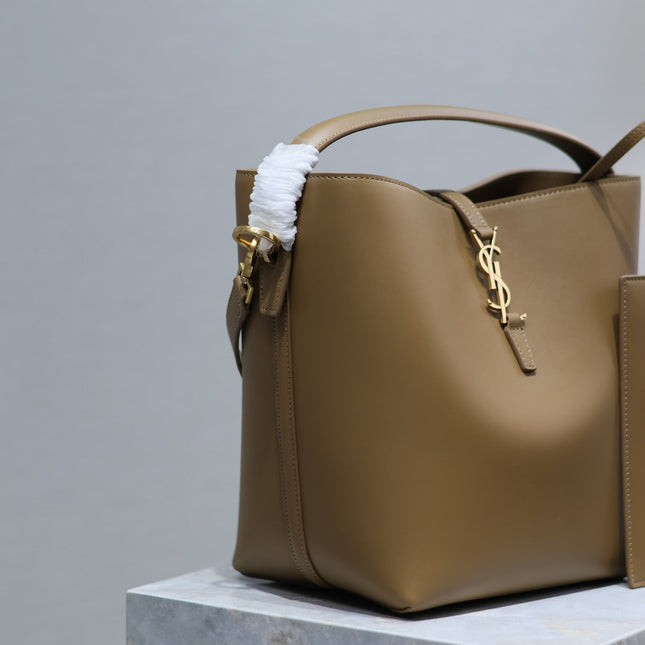 YSL 25S LE 5 À 7 BAG 26 IN BROWN CALFSKIN GOLD HARDWRE