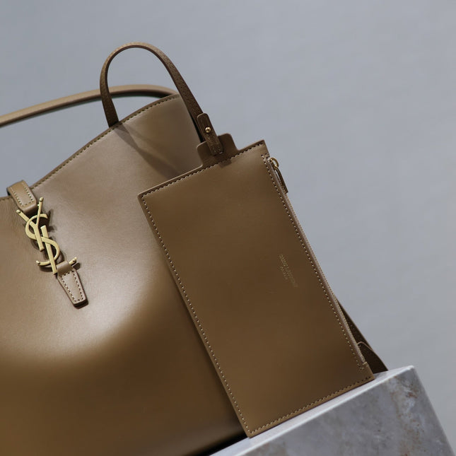 YSL 25S LE 5 À 7 BAG 26 IN BROWN CALFSKIN GOLD HARDWRE