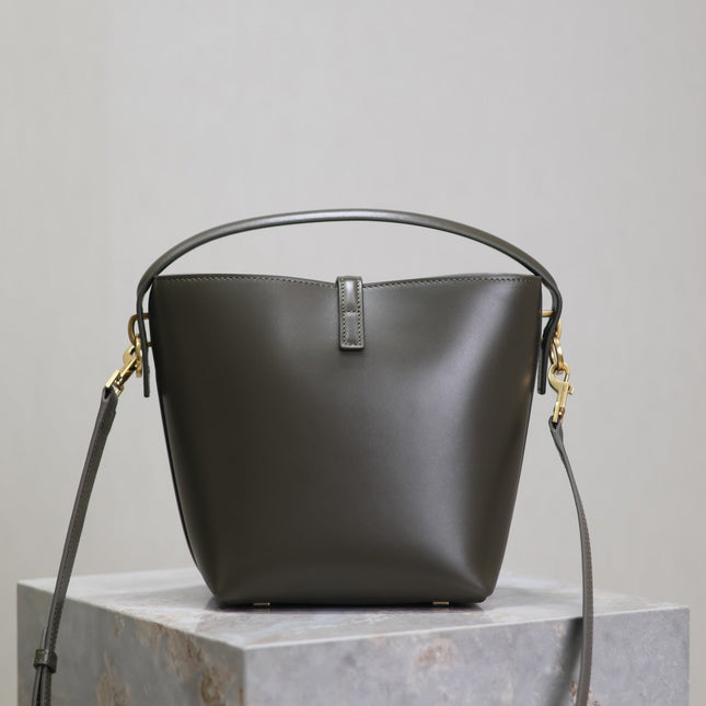 YSL 25S LE 37 MINI 20 IN DARK OLIVE CALFSKIN GOLD HARDWRE