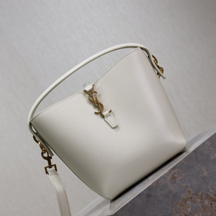 YSL 25S LE 37 BAG 20 IN DUSTY GRAY CALFSKIN GOLD HARDWRE
