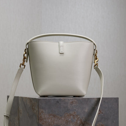 YSL 25S LE 37 BAG 20 IN DUSTY GRAY CALFSKIN GOLD HARDWRE
