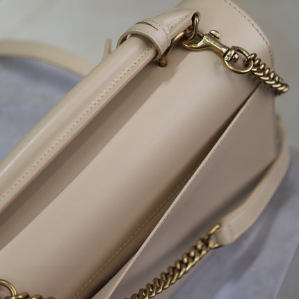 YSL 25S SUNSET MM 25 IN NUDE CALFSKIN GOLD HARDWRE