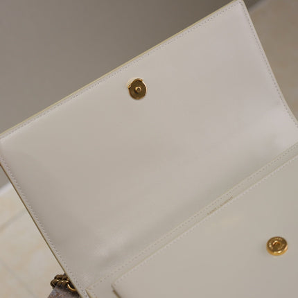 YSL 25S SUNSET MM 25 IN IVORY CALFSKIN GOLD HARDWRE