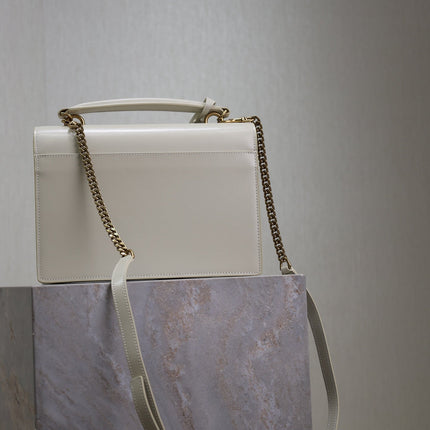 YSL 25S SUNSET MM 25 IN IVORY CALFSKIN GOLD HARDWRE