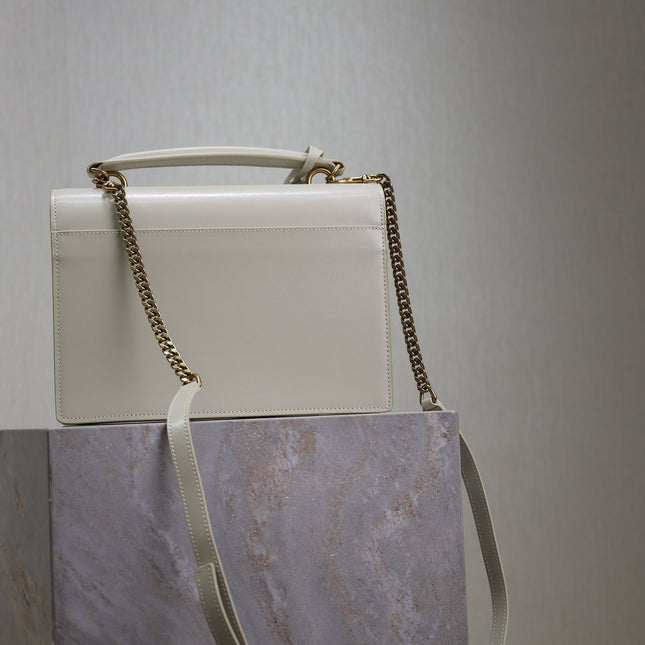 YSL 25S SUNSET MM 25 IN IVORY CALFSKIN GOLD HARDWRE