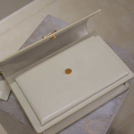 YSL 25S SUNSET MM 25 IN IVORY CALFSKIN GOLD HARDWRE