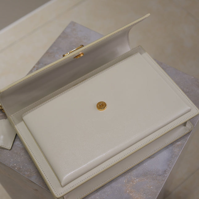 YSL 25S SUNSET MM 25 IN IVORY CALFSKIN GOLD HARDWRE