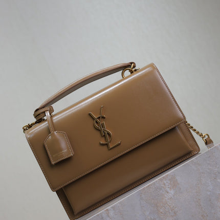 YSL 25S SUNSET MM 25 IN FOX CALFSKIN GOLD HARDWRE