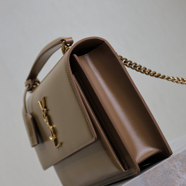 YSL 25S SUNSET MM 25 IN FOX CALFSKIN GOLD HARDWRE
