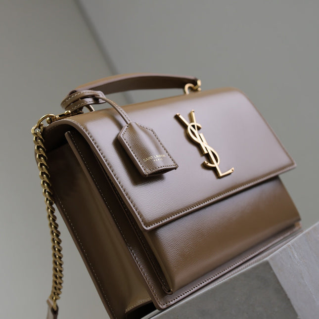 YSL 25S SUNSET MM 25 IN FOX CALFSKIN GOLD HARDWRE