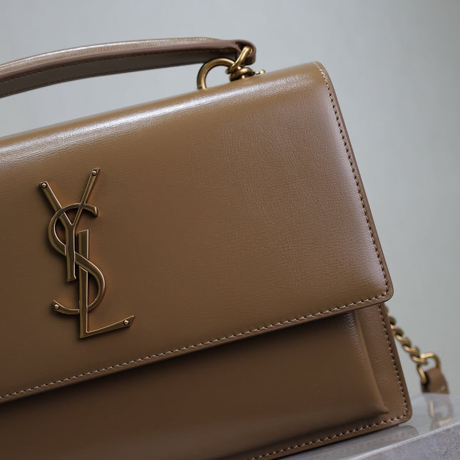 YSL 25S SUNSET MM 25 IN FOX CALFSKIN GOLD HARDWRE