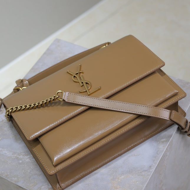 YSL 25S SUNSET MM 25 IN FOX CALFSKIN GOLD HARDWRE